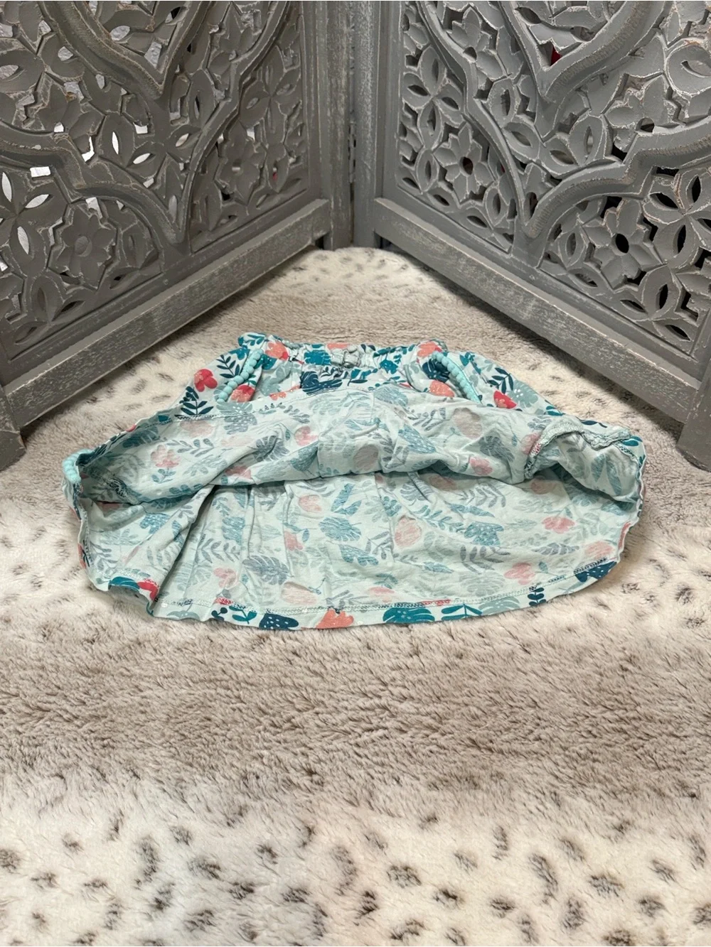 Green sparkly floral skirt girls size 6 cottagecore Fairycore garden party